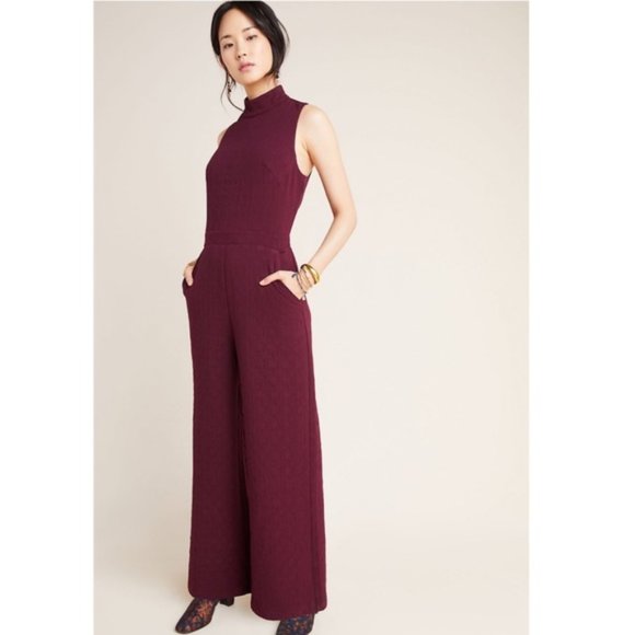 Anthropologie Pants - Anthropologie Charley Mock Neck Jumpsuit Size S